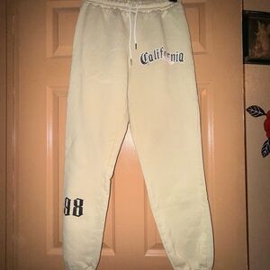 California 88 Women’s Pink Sweatpants – White Drawstring, Size Small